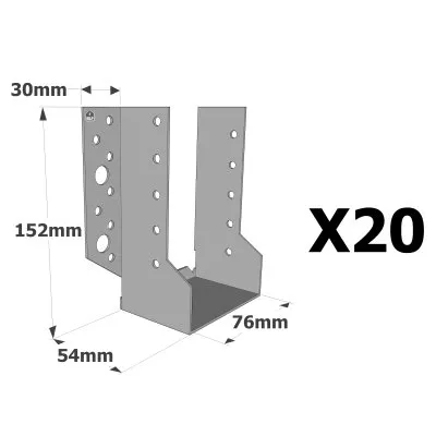 Sabots à ailes extérieures, gamme SBE ECONOMIQUE (épaisseur 1,5mm, profondeur 55mm) - Réf. SBE76/152_20