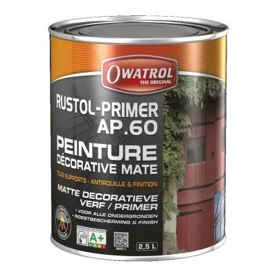 RUSTOL-PRIMER AP.60 : Primaire et finition antirouille mat - Réf. 761