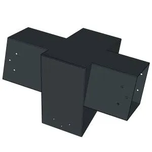 Connecteur SUNDIY pente 20° Anthracite RAL 7016 - 120mm à 4 directions - Forme T3