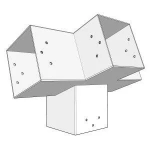 Aperçu du connecteur à 4 directions – pente 20° – 120 mm – Forme T1