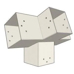 Connecteur SUNDIY pente 20° Blanc RAL 9010 - 120mm à 4 directions - Forme T1