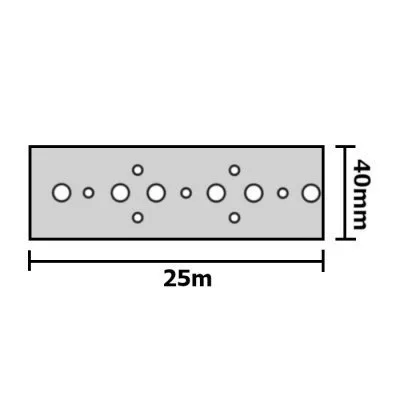 Feuillard perforé - Inox A2 - Largeur : 40mm, épaisseur : 2mm, Longueur : 25m - Réf. FPIX40/2/25