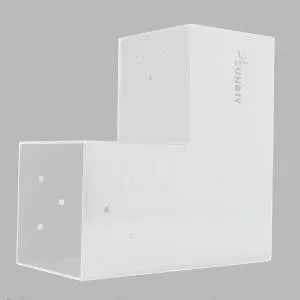 Image du connecteur SUNDIY Blanc RAL9010 - 90mm Forme L, 2 directions