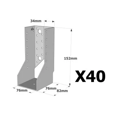 Sabots à ailes intérieures, gamme SAI CLASSIQUE (épaisseur 2mm) - Réf. SAI380/76/2_40