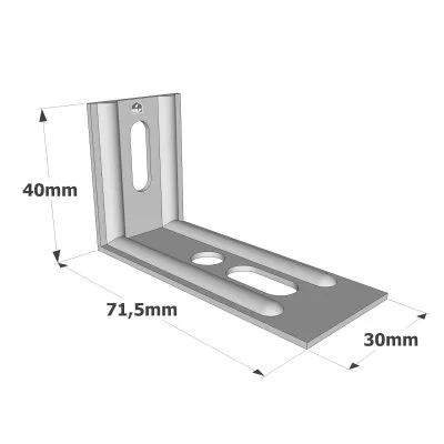 Équerres nervurées droites - Réf. END40/1.5