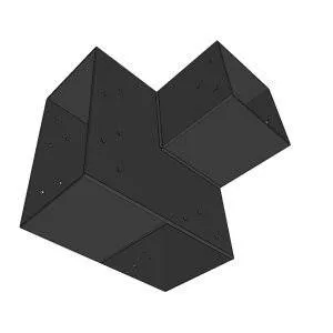 Illustration en perspective du connecteur SUNDIY Anthracite RAL 7016 - 240mm à 3 directions en L - Gauche