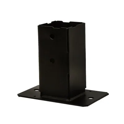 Pied de poteau pour muret et bord de dalle - Finition noire - Réf. PPJBM70PB