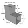 Dimensions du connecteur SUNDIY Gris aluminium RAL9006 - 120mm à 2 directions - Forme L