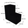 Dimensions du connecteur SUNDIY Noir mat RAL9005 - 120mm à 2 directions - Forme L