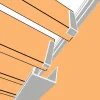 Représentation en 3D : chéneau Blanc 9006 sous les lames et mécanisme SUNDIY en aluminium