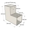 Dimensions du connecteur SUNDIY Blanc RAL9010 - 120mm à 2 directions - Forme L