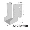 Grands sabots à ailes extérieures, gamme GLE ECONOMIQUE (développé 600mm, épaisseur 2.5mm, profondeur 90mm) - Réf. GLE600/2.5X
