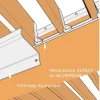 Modélisation 3D : chéneau Blanc 9010 sous les lames et mécanisme SUNDIY en aluminium