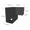 Dimensions du connecteur SUNDIY Anthracite RAL 7016 - 240mm à 3 directions en forme de L - Gauche