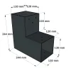 Dimensions du connecteur SUNDIY Anthracite RAL7016 - 120mm à 2 directions - Forme L