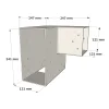 Dimensions du connecteur SUNDIY Blanc RAL 9010 - 240mm à 3 directions en forme de L - Gauche