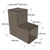 Dimensions du connecteur SUNDIY Gris Taupe RAL7006 - 120mm à 2 directions - Forme L