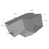 Dimensions du connecteur SUNDIY pente 20° Gris aluminium RAL 9006 - 120mm à 3 directions - Forme L1