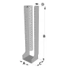 Grands sabots à ailes intérieures, gamme GLI ECONOMIQUE (développé 960mm, épaisseur 2.5mm, profondeur 90mm) - Réf. GLI960/2.5X-AL