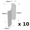 Patte de solivage GAUCHE - 45x200x2mm - Réf. PSG200/45/2_10